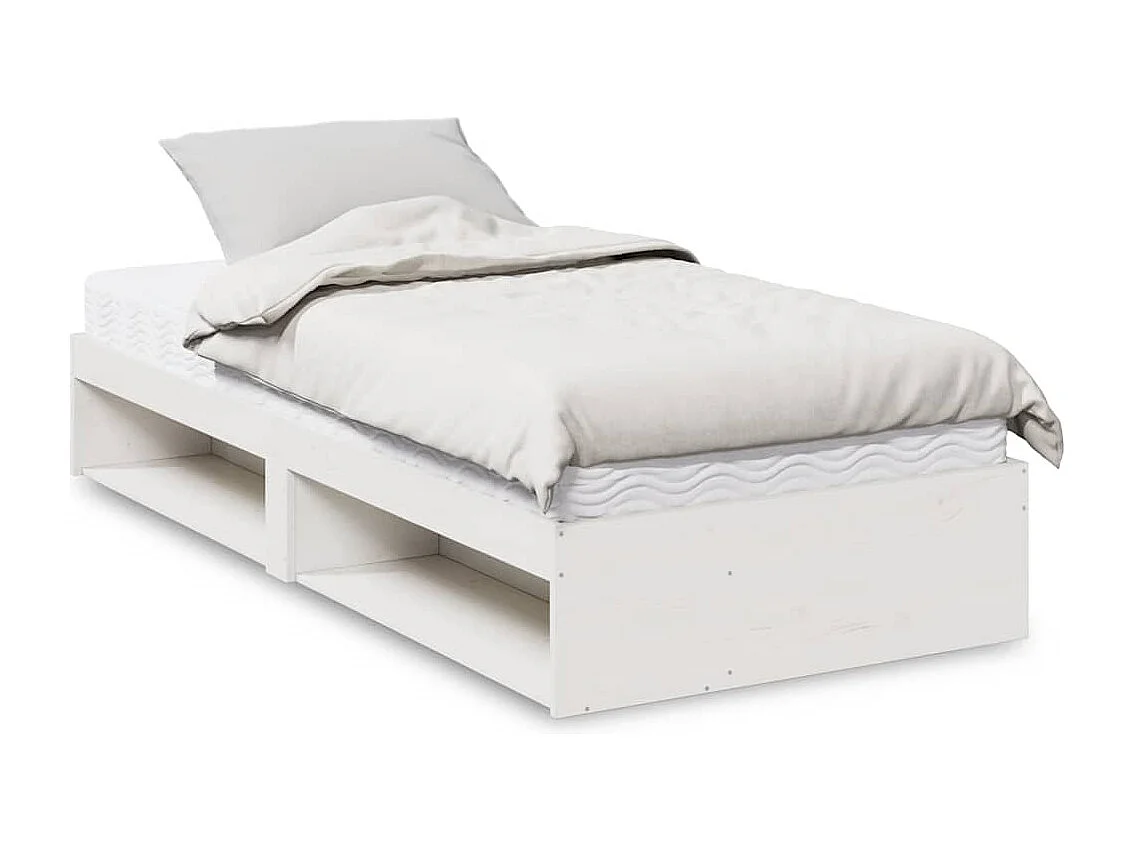 Lit de jour avec matelas blanc 90x200 cm bois de pin massif