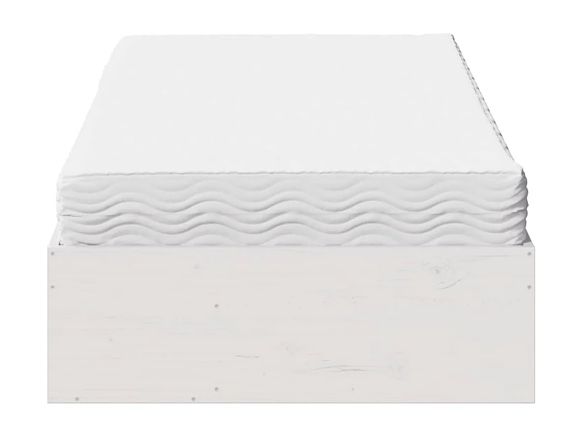 Lit de jour avec matelas blanc 90x200 cm bois de pin massif