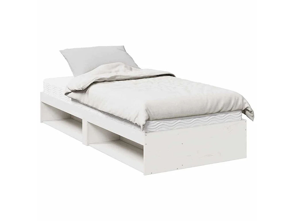Dormeuse con Materasso Bianca 90x200 cm Legno Massello Pino