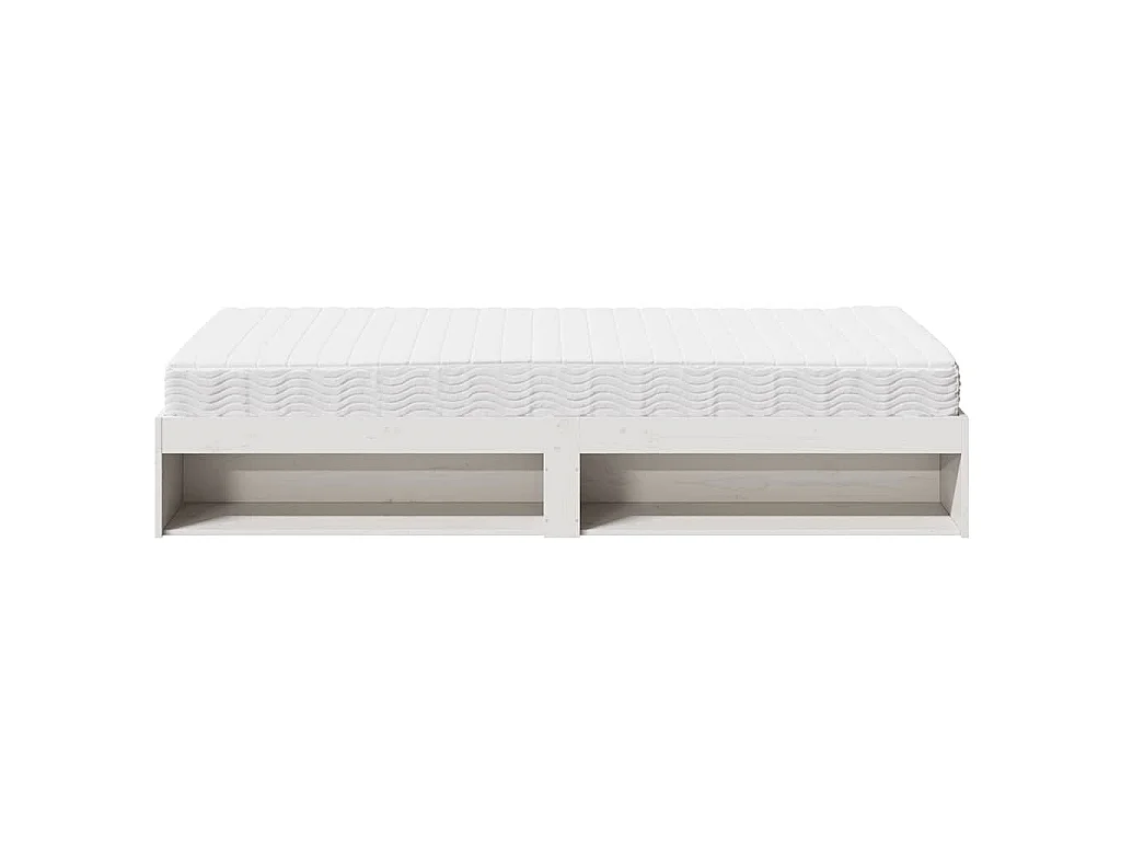 Dormeuse con Materasso Bianca 90x200 cm Legno Massello Pino