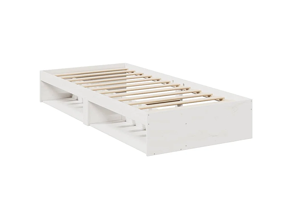 Lit de jour avec matelas blanc 90x200 cm bois de pin massif