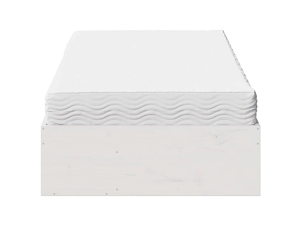 Lit de jour avec matelas blanc 90x200 cm bois de pin massif