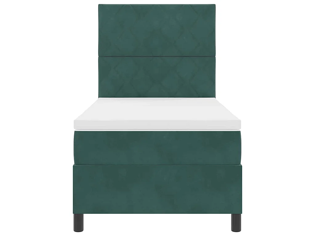 Boxspringbed met hoofdeinde Donkergroen 90 x 190 cm Fluweel