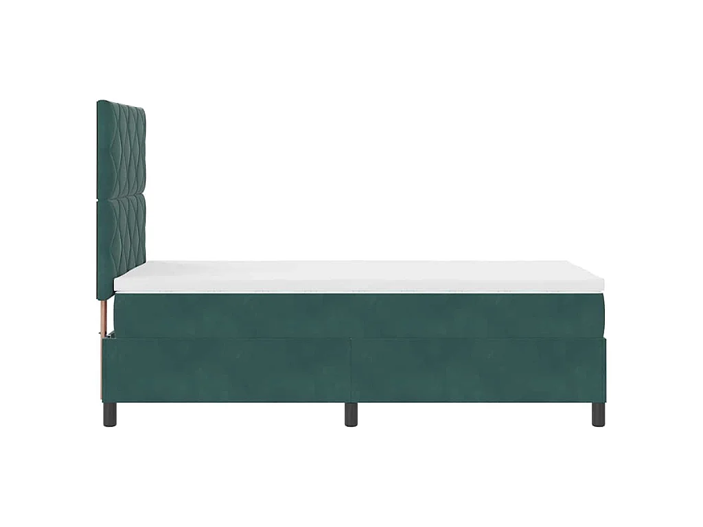 Boxspringbed met hoofdeinde Donkergroen 90 x 190 cm Fluweel