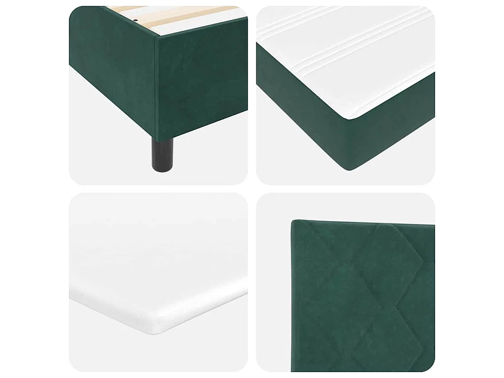 Boxspringbed met hoofdeinde Donkergroen 90 x 190 cm Fluweel