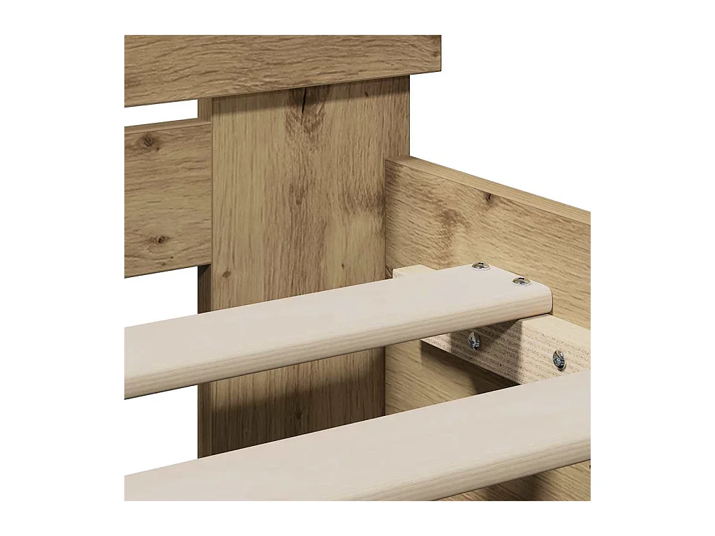 Cadre de lit chêne artisanal 90 x 200 cm Bois d'ingénierie