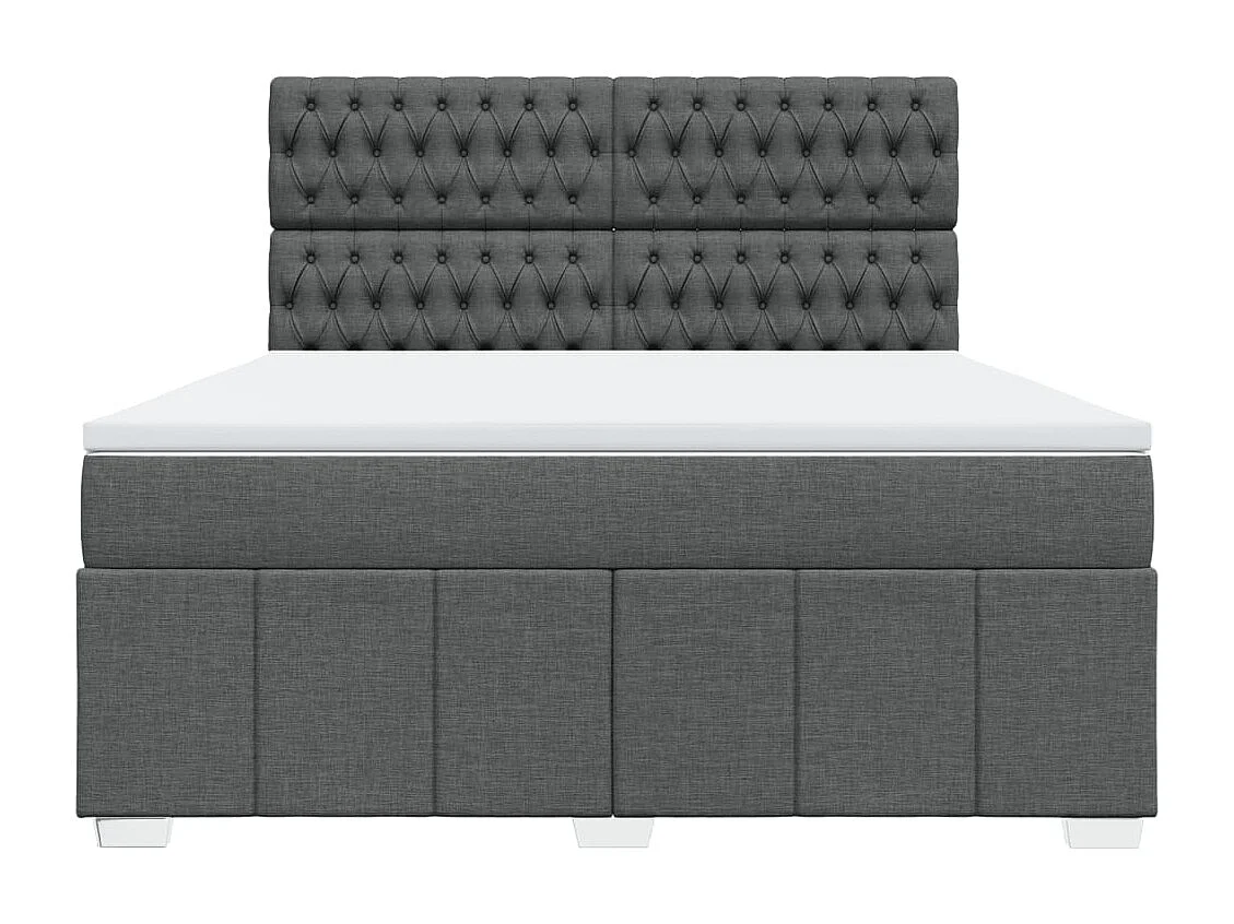 Boxspring met matras stof donkergrijs 180x200 cm