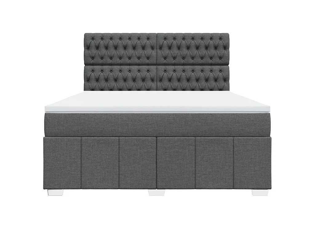Boxspringbett mit Matratze Dunkelgrau 180x200 cm Stoff