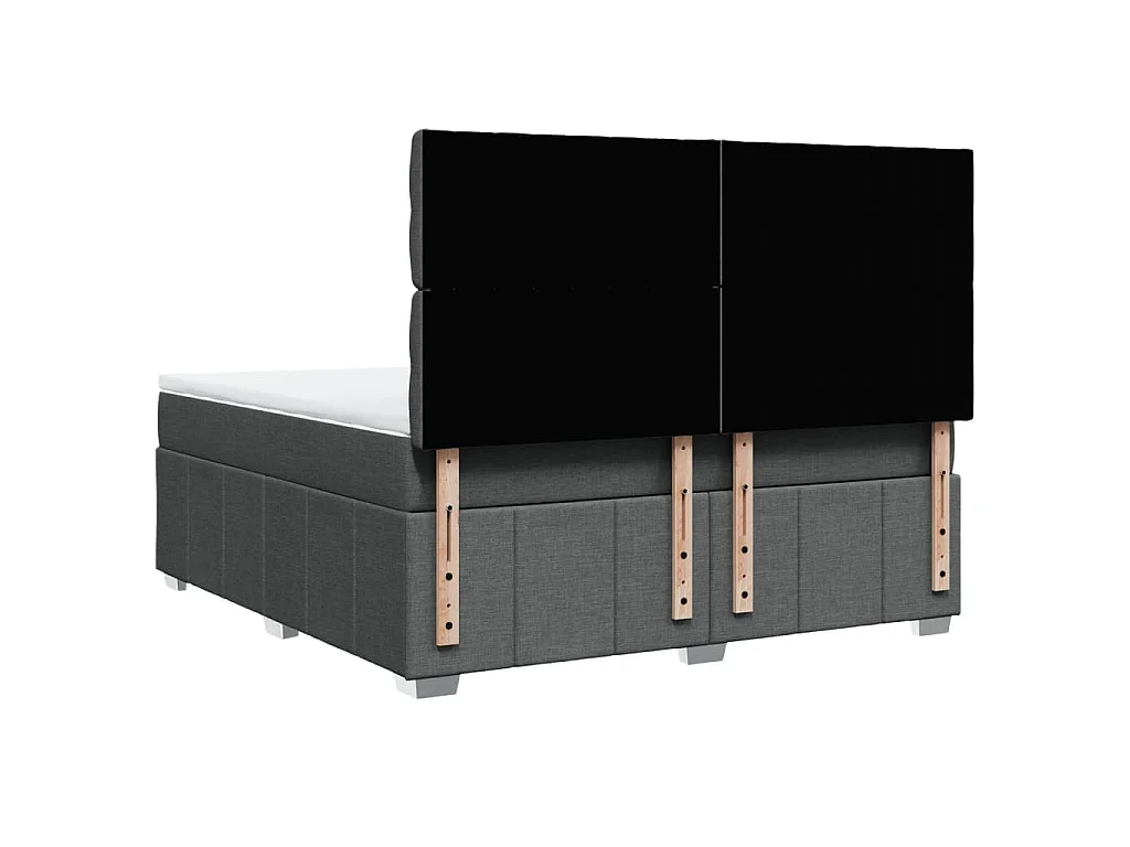 Boxspringbett mit Matratze Dunkelgrau 180x200 cm Stoff