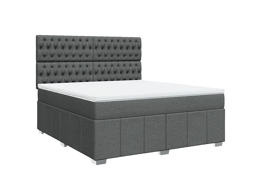 Boxspring met matras stof donkergrijs 180x200 cm