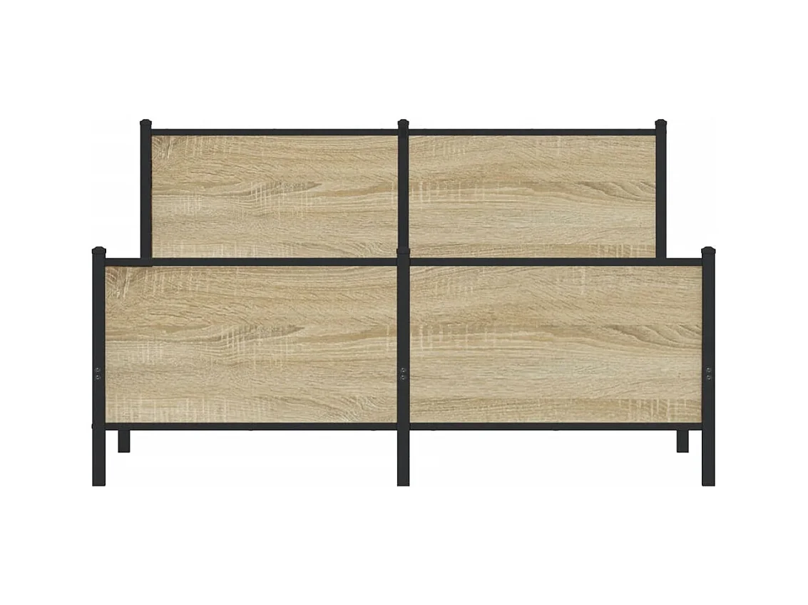 Cadre de lit en métal sans matelas chêne sonoma 160x200 cm