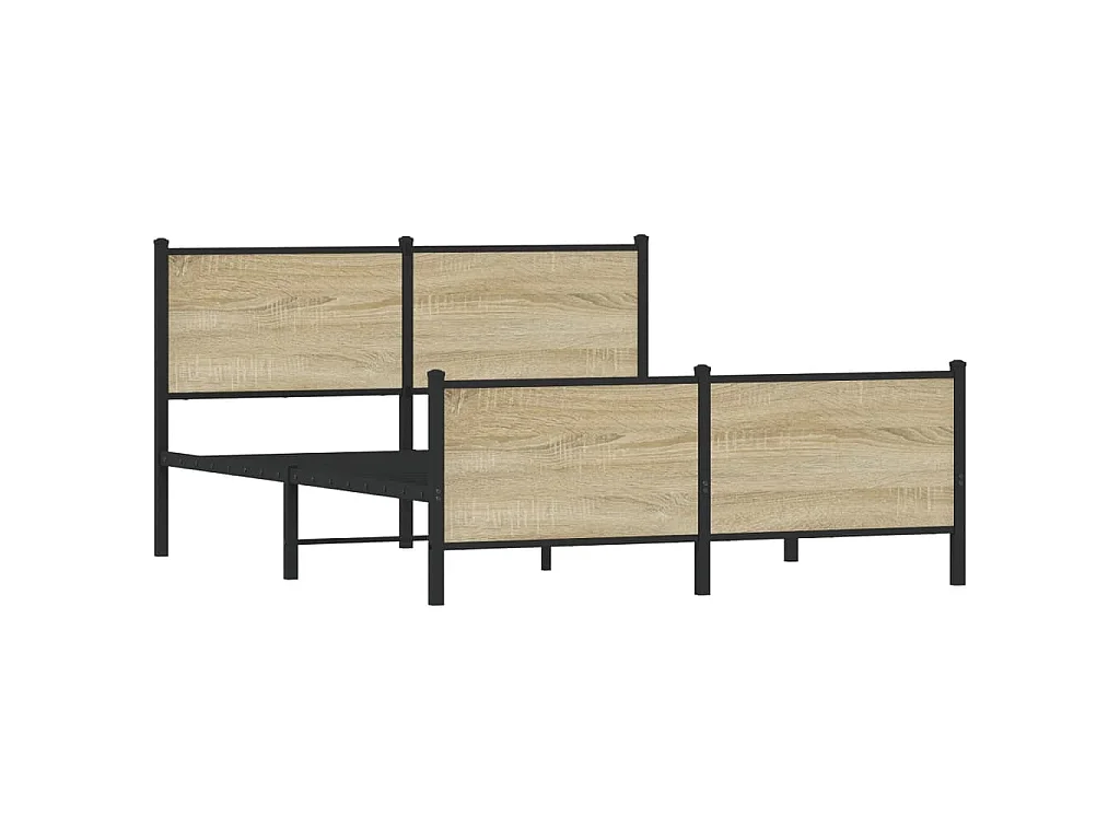 Giroletto senza Materaso in Metallo Rovere Sonoma 160x200 cm