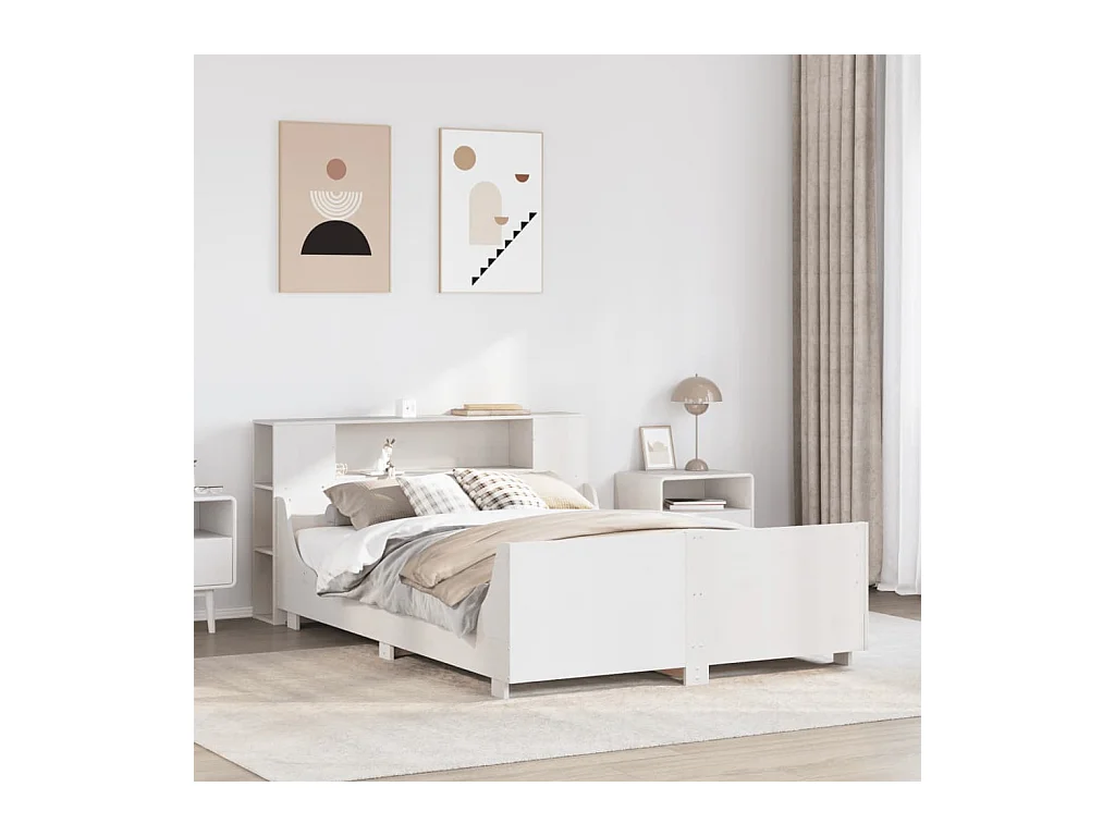 Giroletto senza Materasso Bianco 140x200 cm Legno Massello Pino