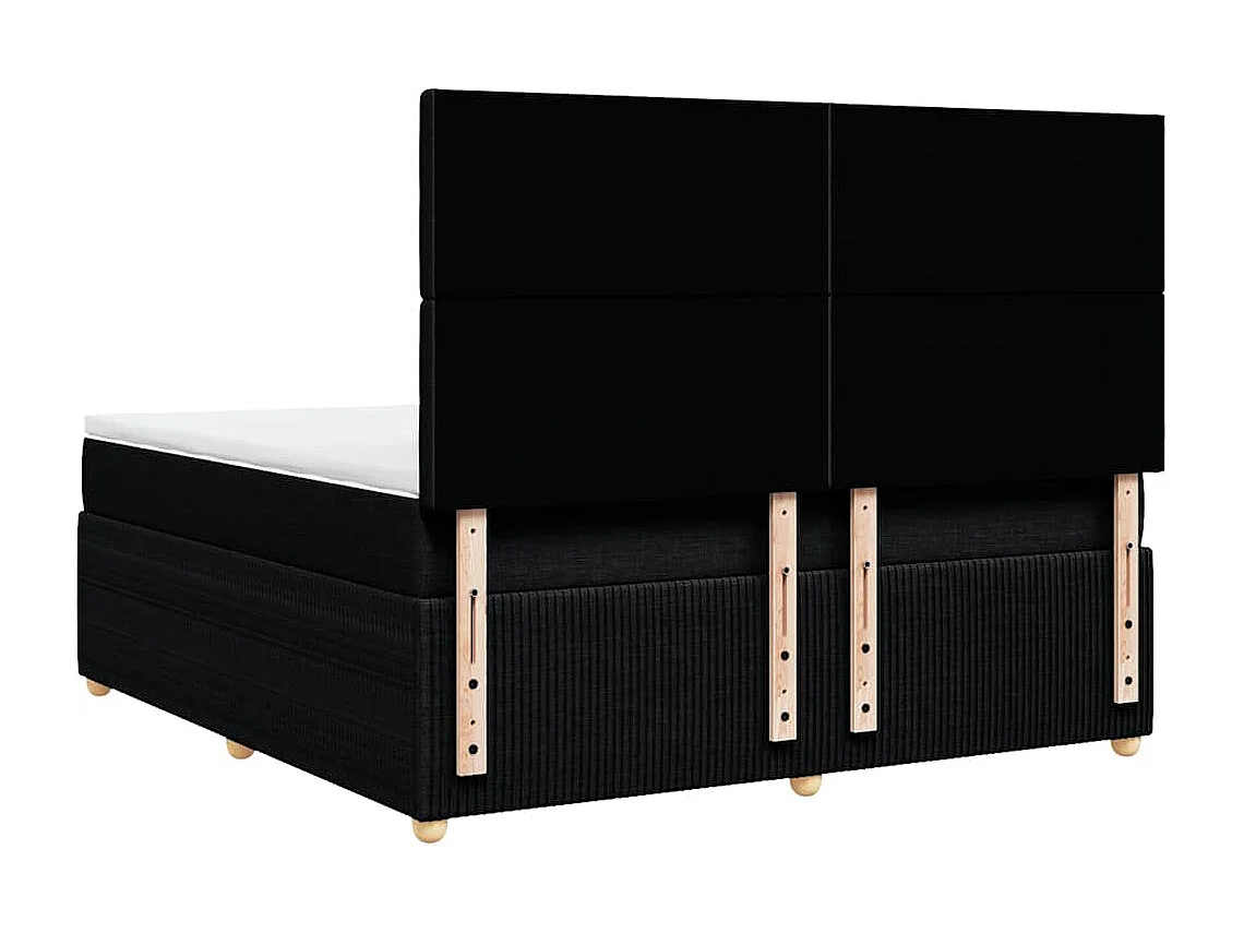 Boxspring met matras stof zwart 180x200 cm