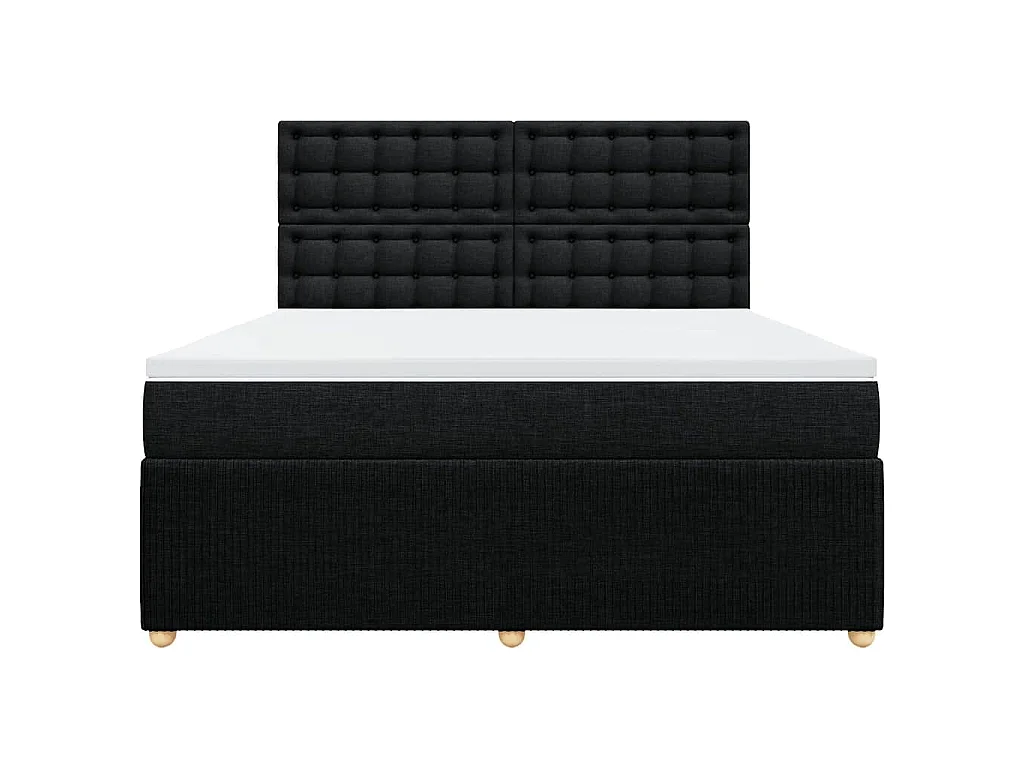 Giroletto a Molle con Materasso Nero 180x200 cm in Tessuto