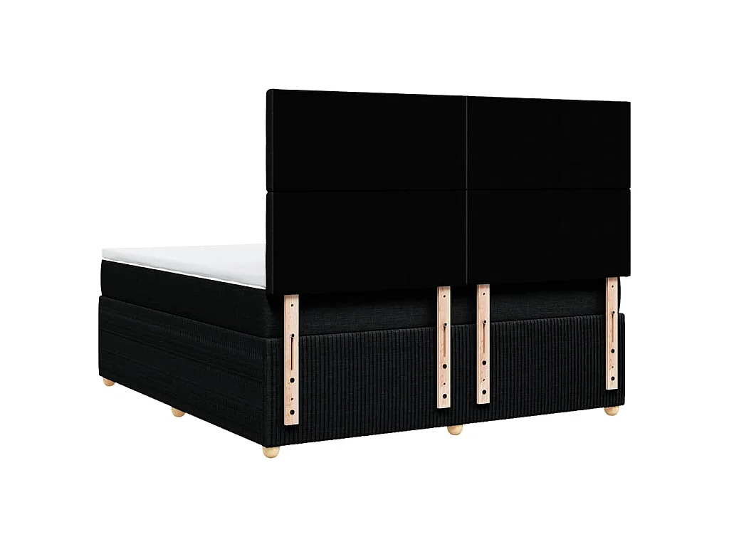 Giroletto a Molle con Materasso Nero 180x200 cm in Tessuto