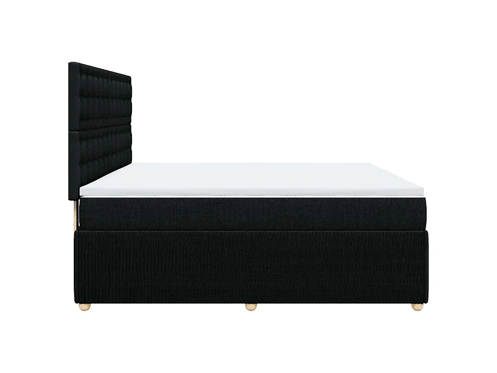 Giroletto a Molle con Materasso Nero 180x200 cm in Tessuto