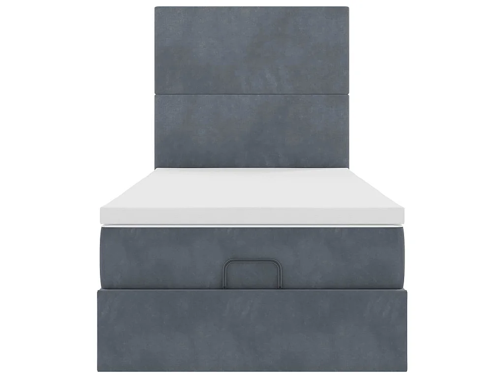 Ottoman bed met matrassen 90x200cm fluweel donkergrijs