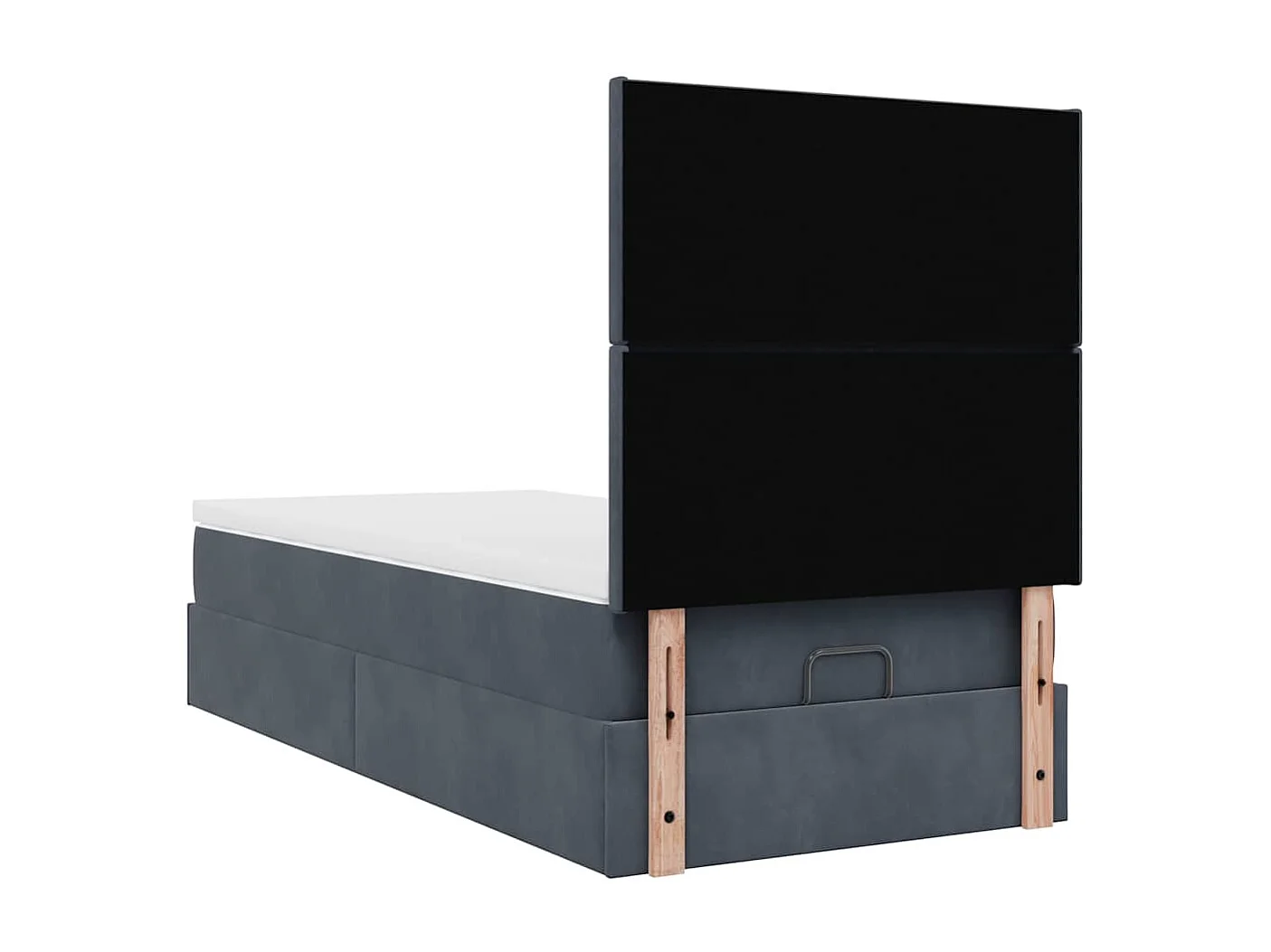 Ottoman bed met matrassen 90x200cm fluweel donkergrijs