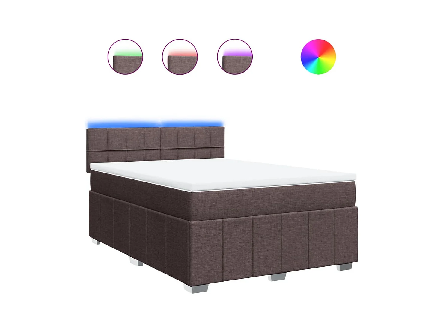 Sommier à lattes de lit avec matelas Marron foncé 160x200 cm