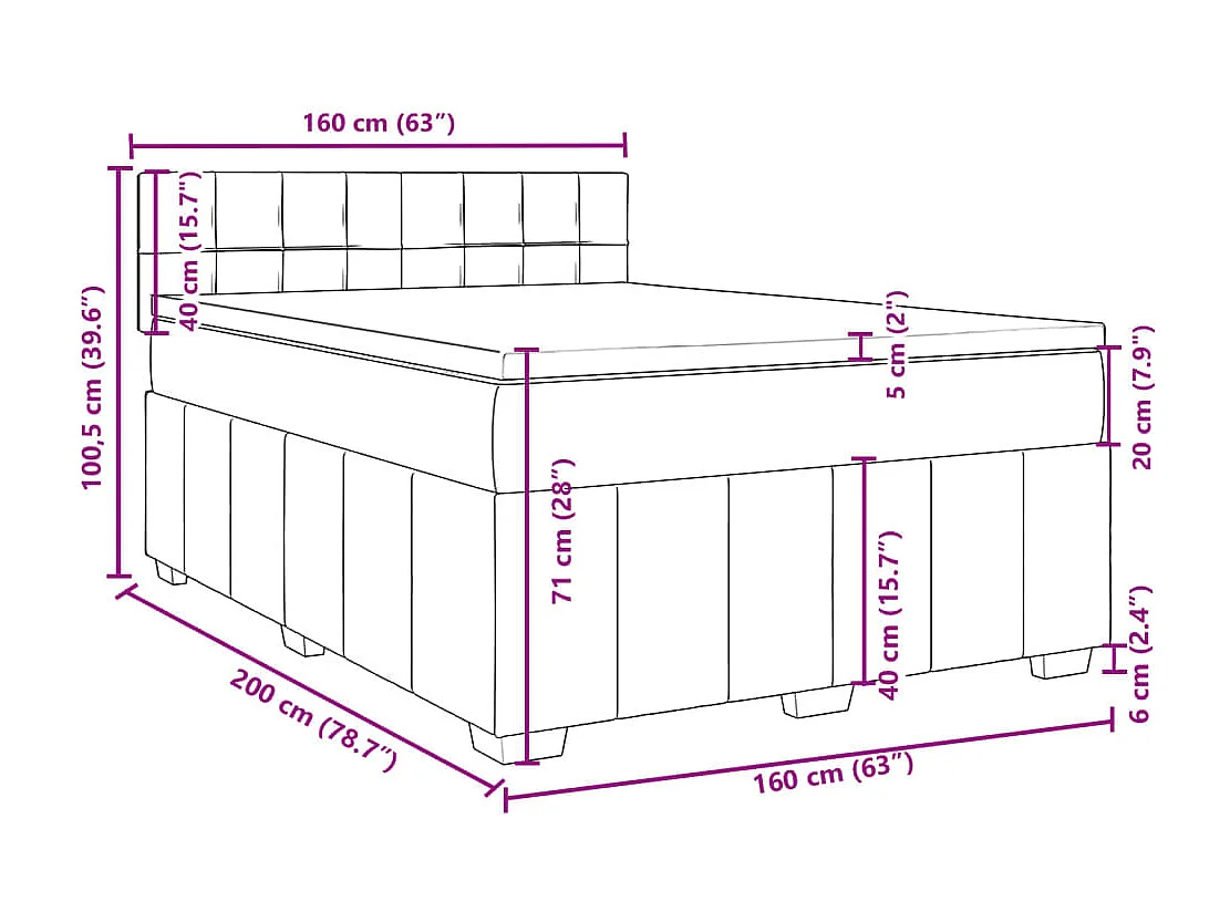 Sommier à lattes de lit avec matelas Marron foncé 160x200 cm