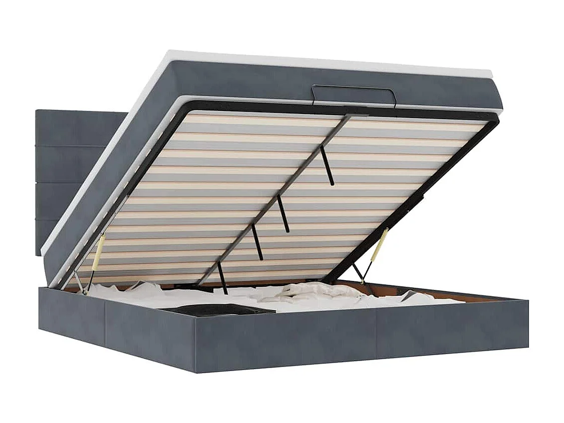 Ottoman bed met matrassen en LED's 160x200cm fluweel