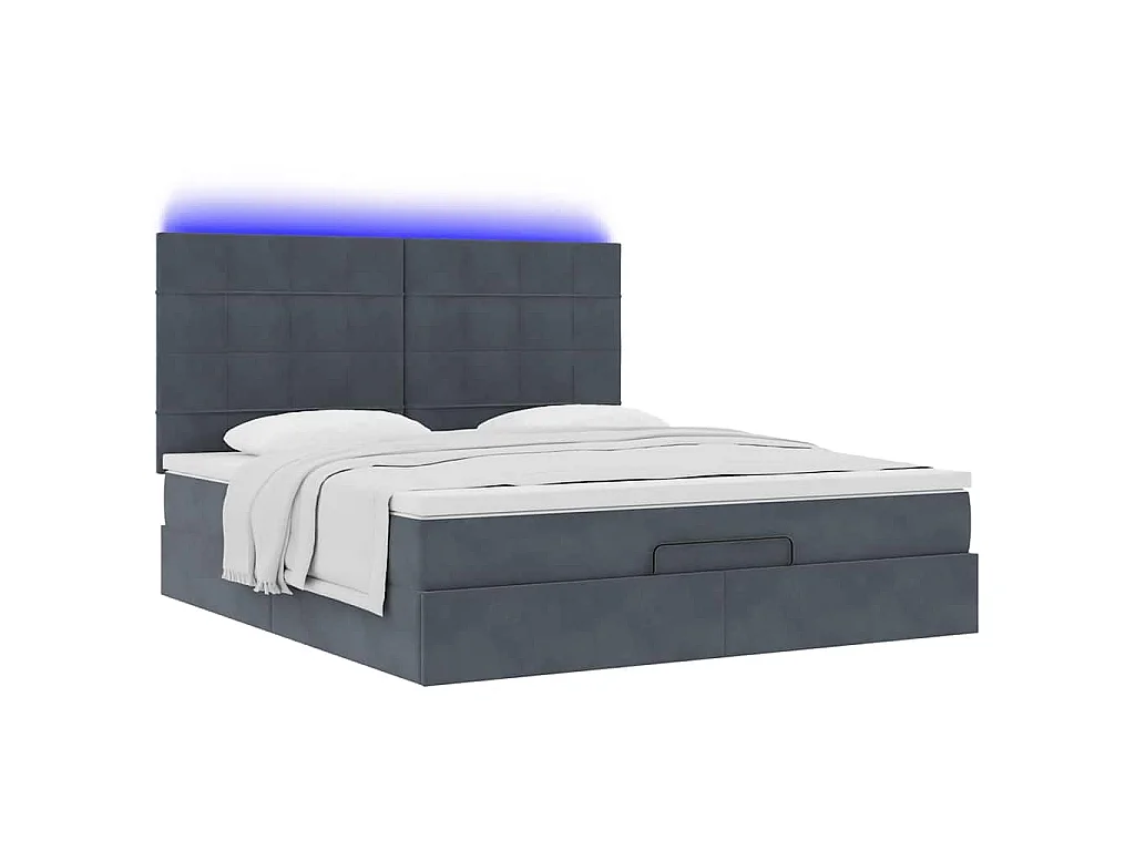 Ottoman bed met matrassen en LED's 160x200cm fluweel
