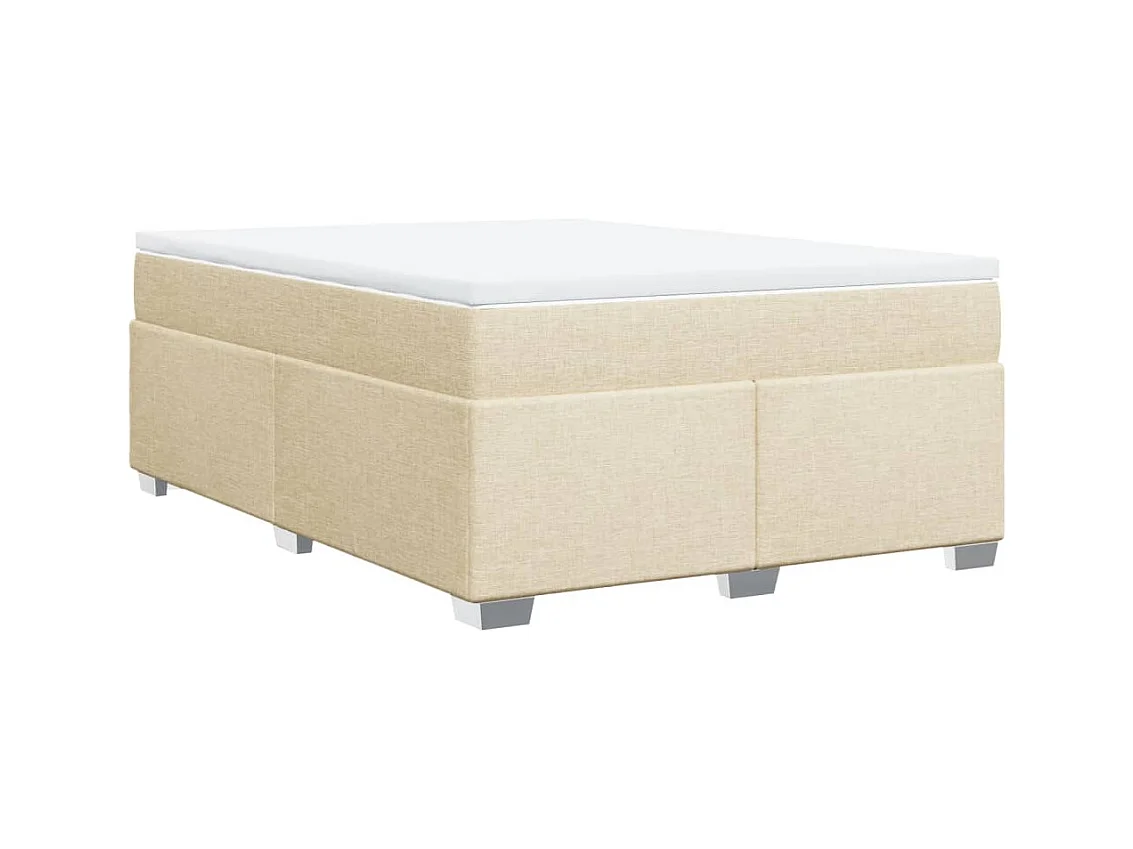 Sommier à lattes de lit avec matelas Crème 160x200 cm Tissu