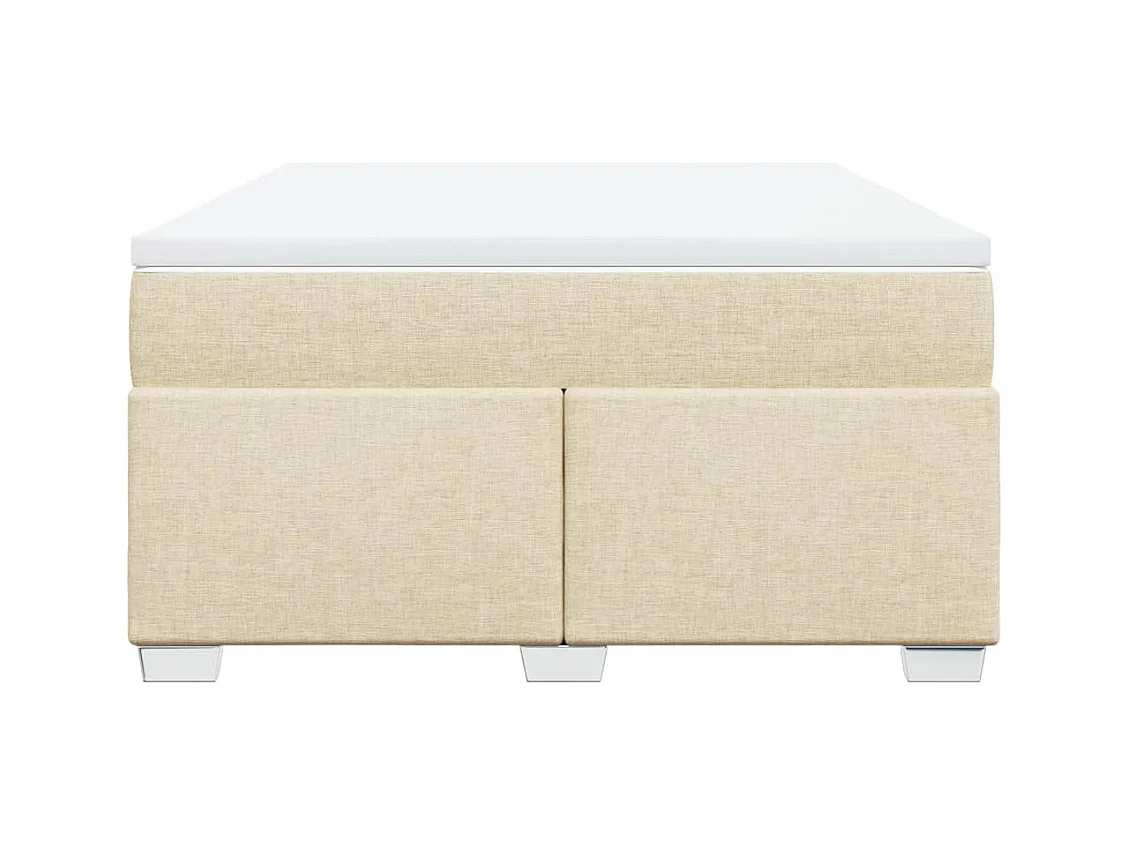 Sommier à lattes de lit avec matelas Crème 160x200 cm Tissu