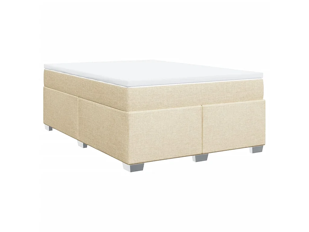 Giroletto a Molle con Materasso Crema 160x200 cm in Tessuto