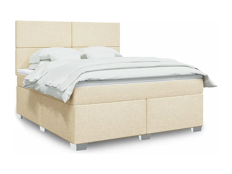 Cama com molas/colchão 180x200 cm tecido cor creme