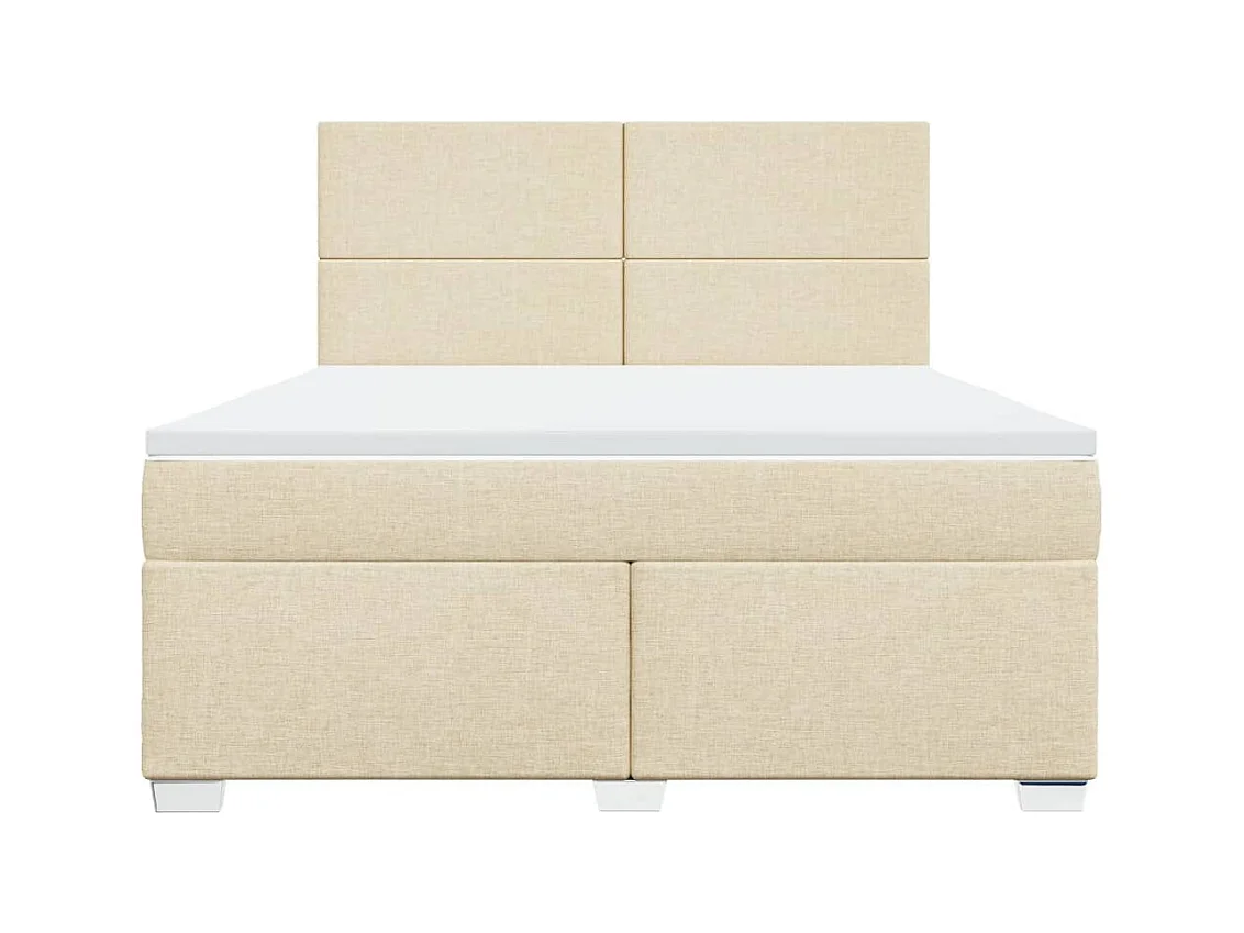 Sommier à lattes de lit avec matelas Crème 180x200 cm Tissu