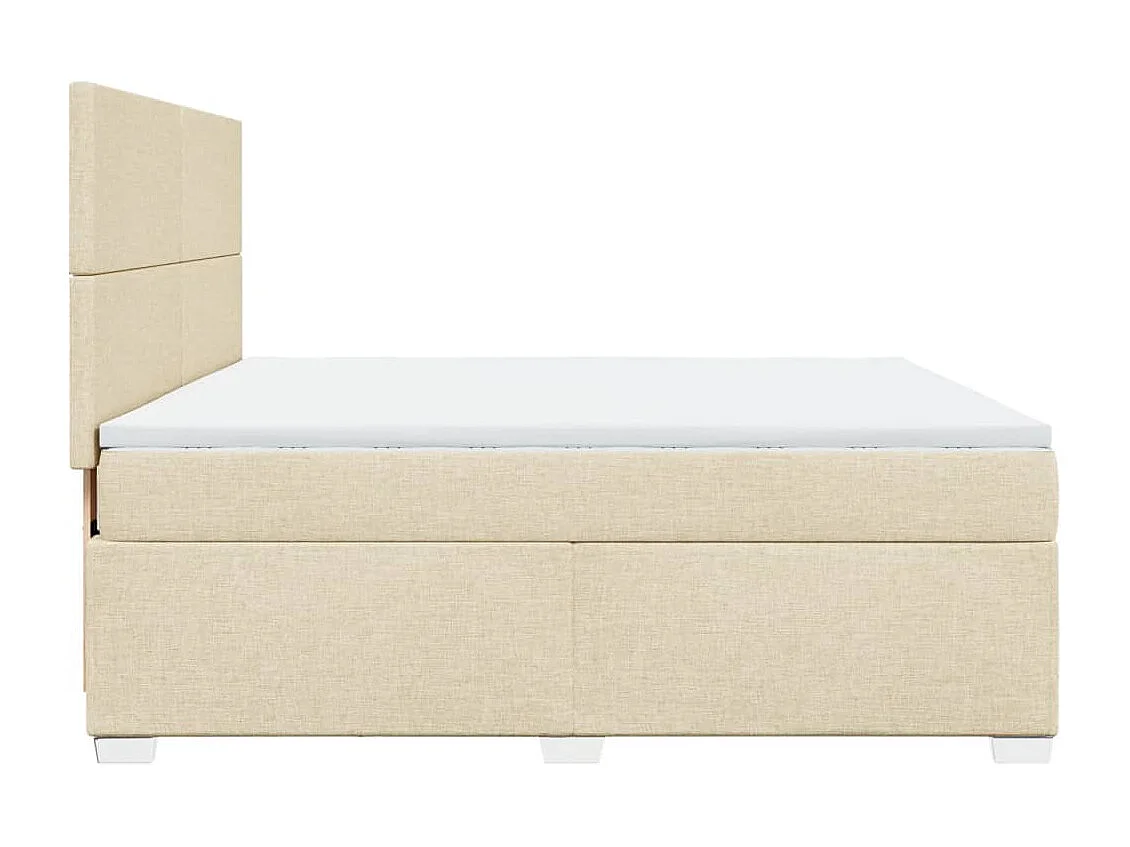 Sommier à lattes de lit avec matelas Crème 180x200 cm Tissu
