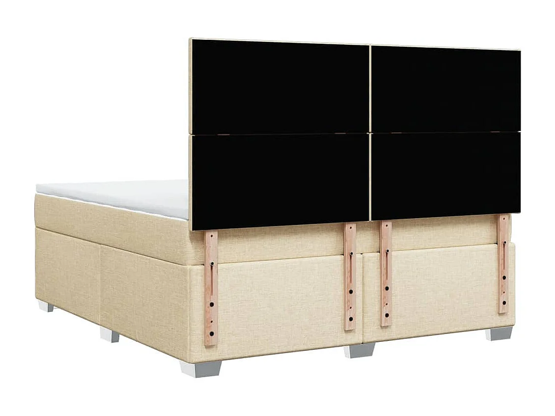 Sommier à lattes de lit avec matelas Crème 180x200 cm Tissu