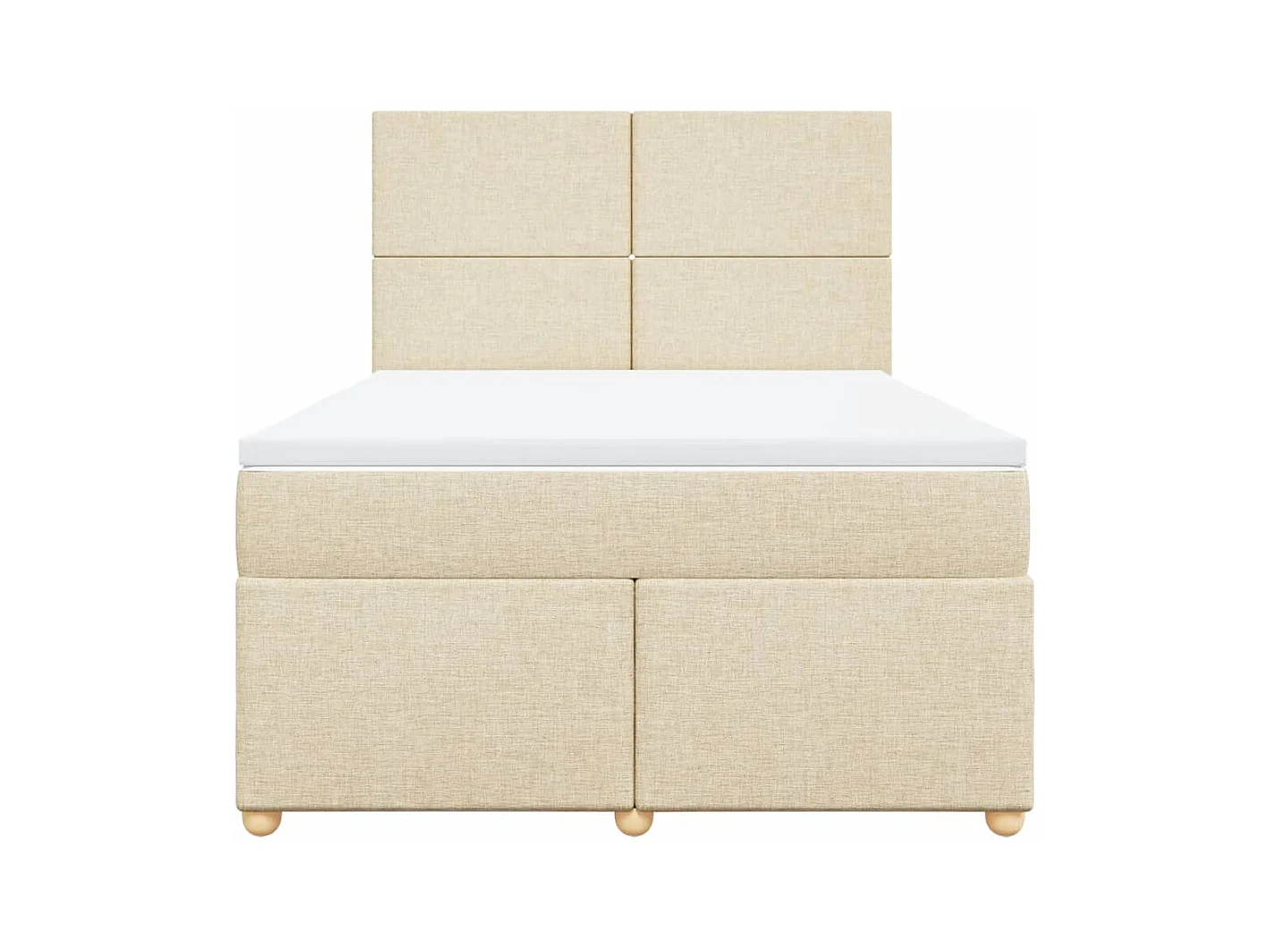 Sommier à lattes de lit avec matelas Crème 160x200 cm Tissu