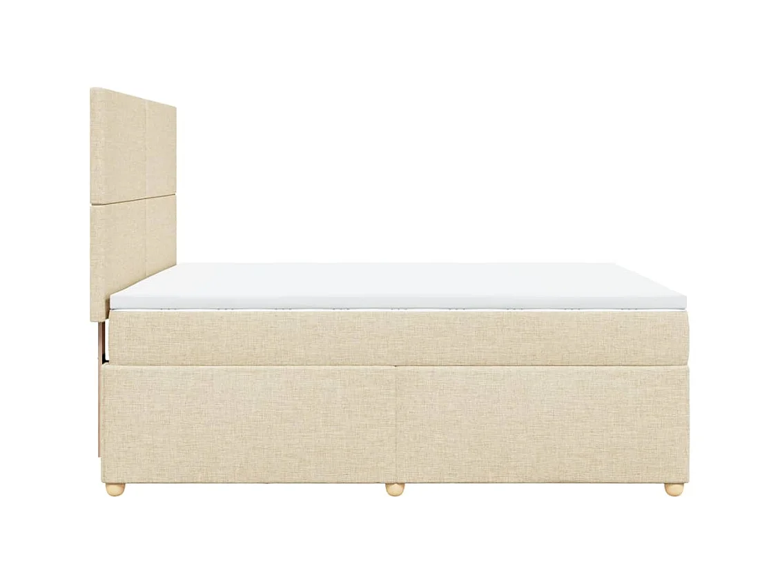 Boxspringbett mit Matratze Creme 160x200 cm Stoff