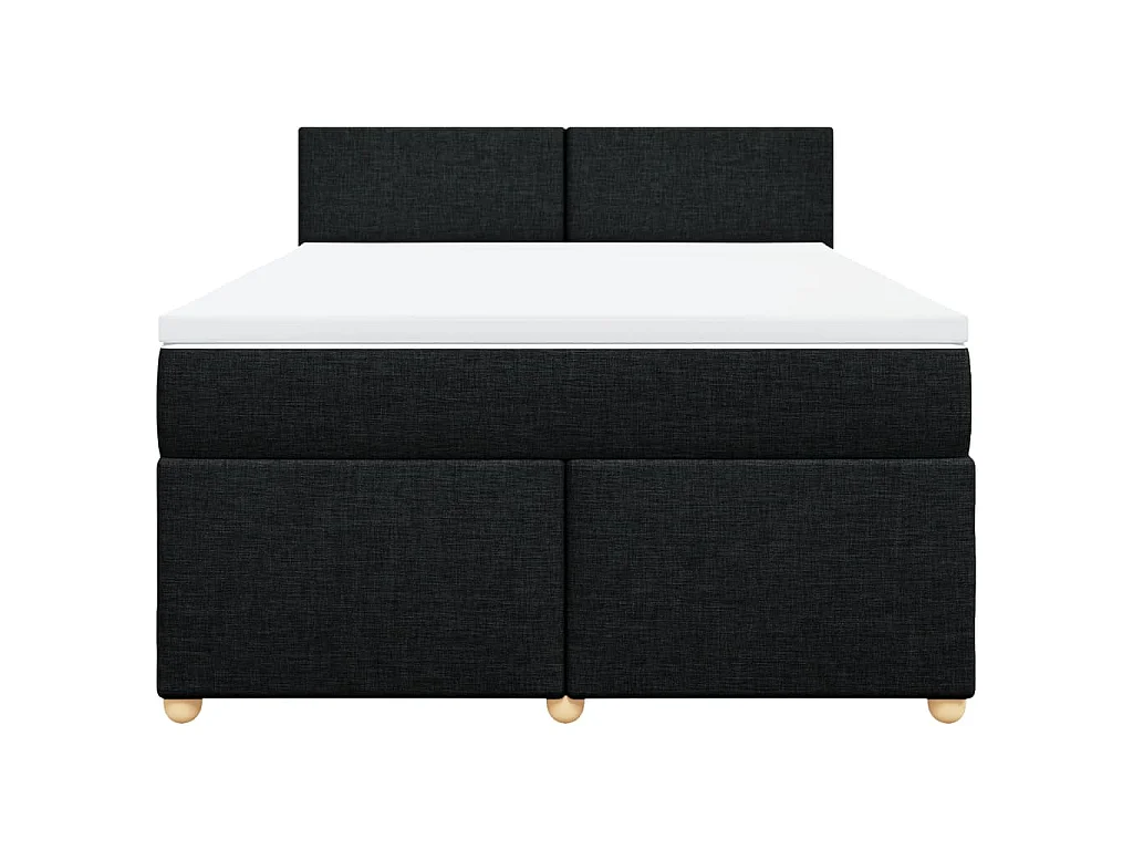 Giroletto a Molle con Materasso Nero 160x200 cm in Tessuto