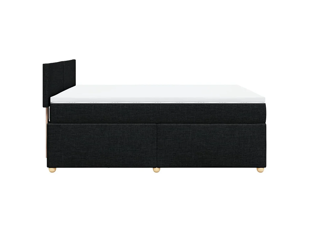 Giroletto a Molle con Materasso Nero 160x200 cm in Tessuto