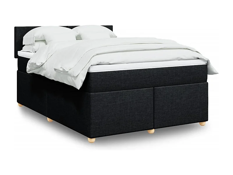 Boxspringbett mit Matratze Schwarz 160x200 cm Stoff