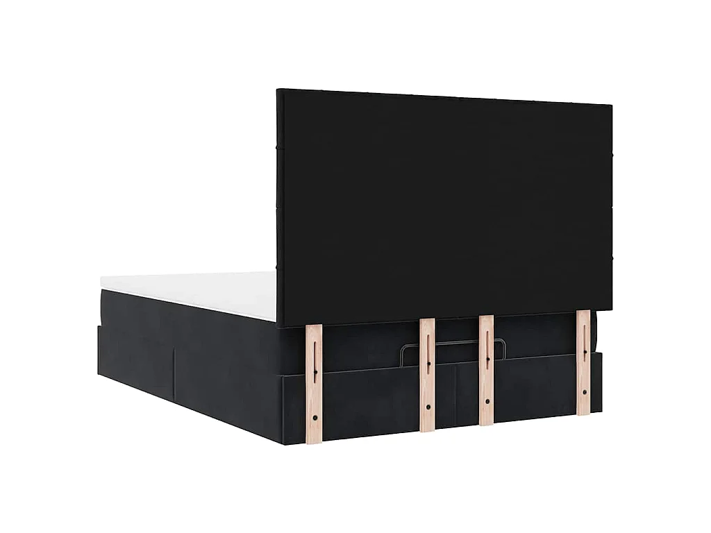 Ottoman bed met matrassen 140x200cm fluweel zwart
