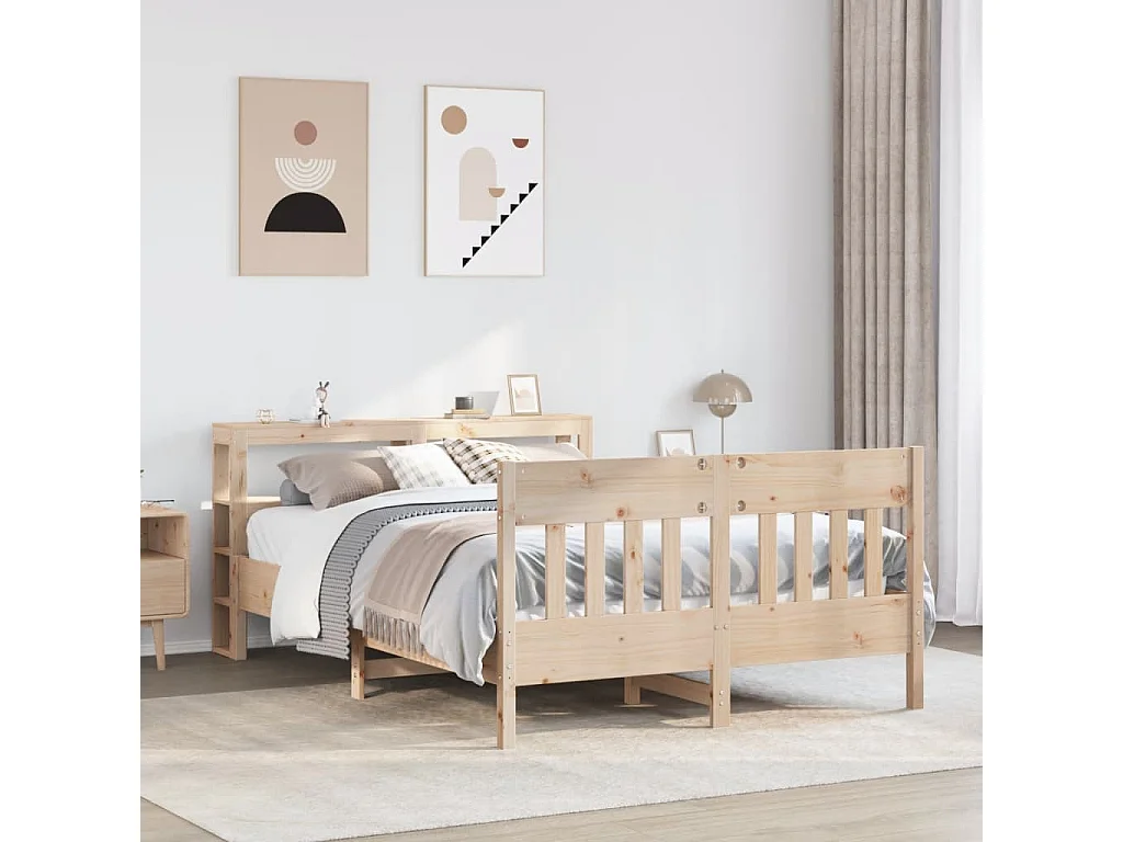 Cadre de lit sans matelas 160x200 cm bois massif de pin
