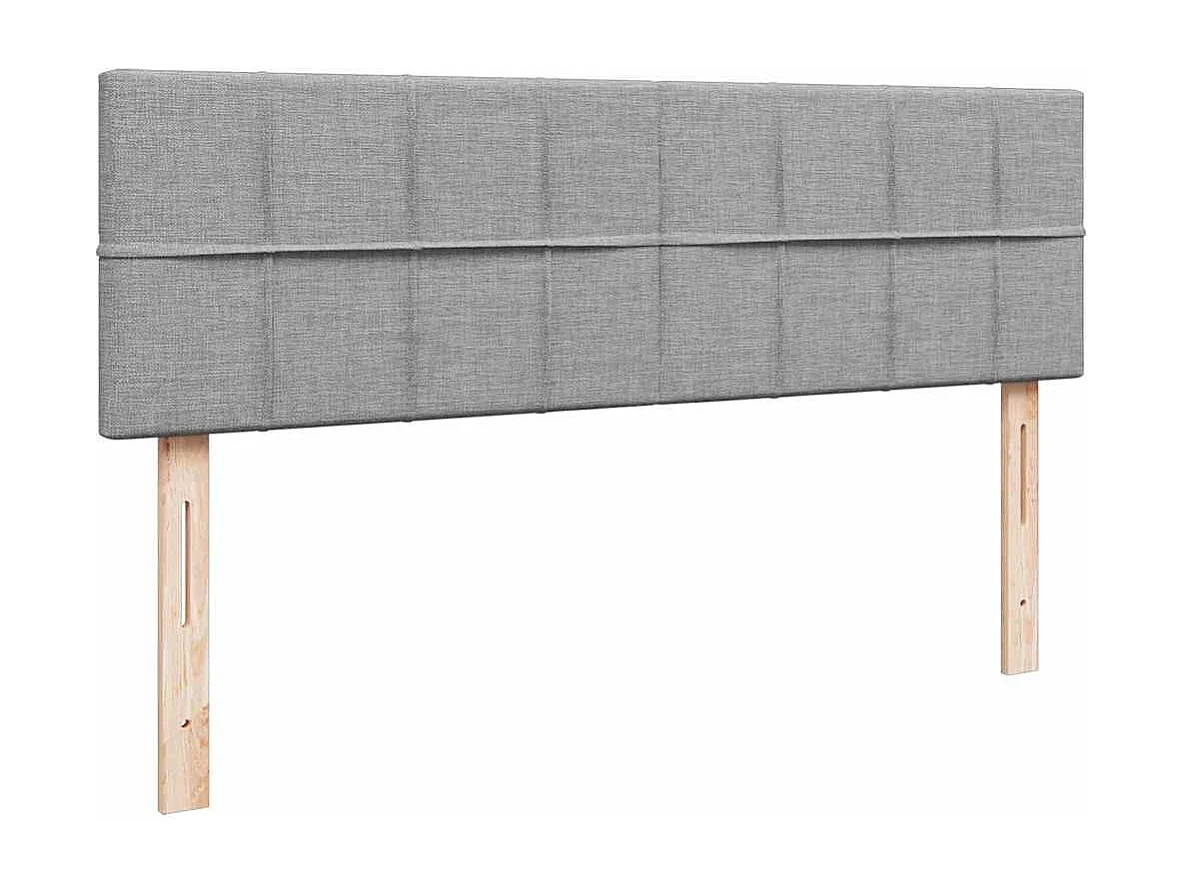 Cadre de lit ottoman et matelas gris clair 140x200 cm tissu