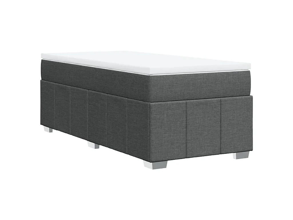 Cama com molas/colchão 90x190 cm tecido cinza-escuro