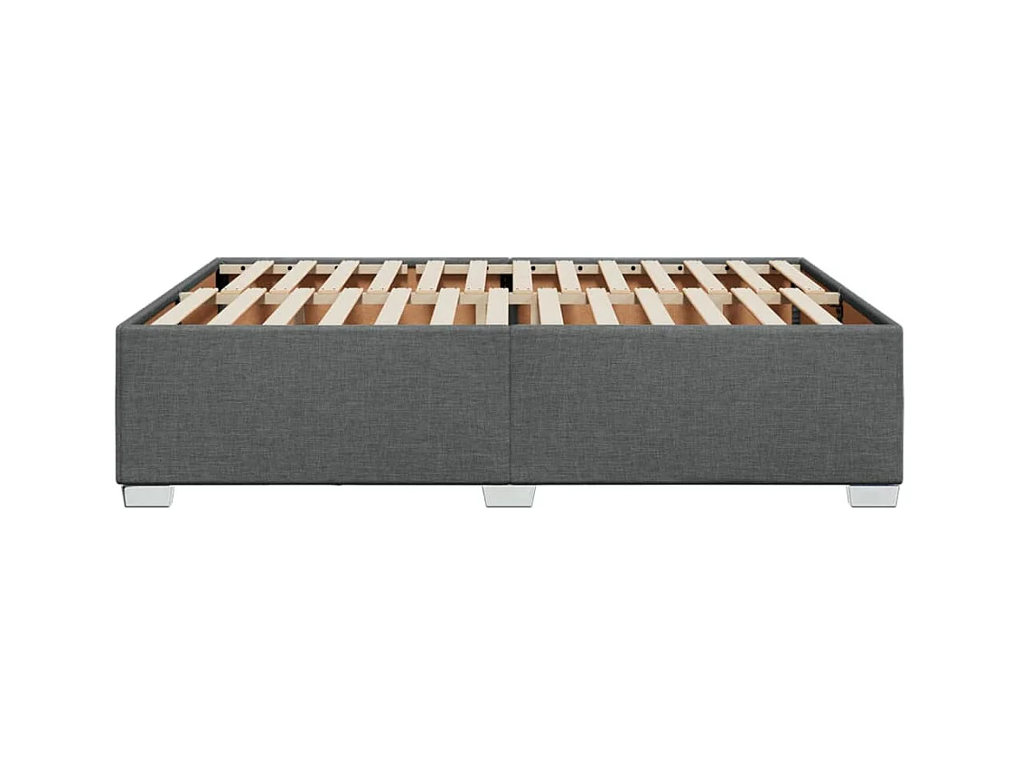 Cadre de lit sans matelas gris foncé 160x200 cm tissu