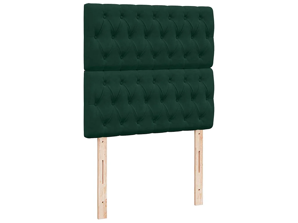 Cama box spring con colchón terciopelo verde oscuro 90x200 cm