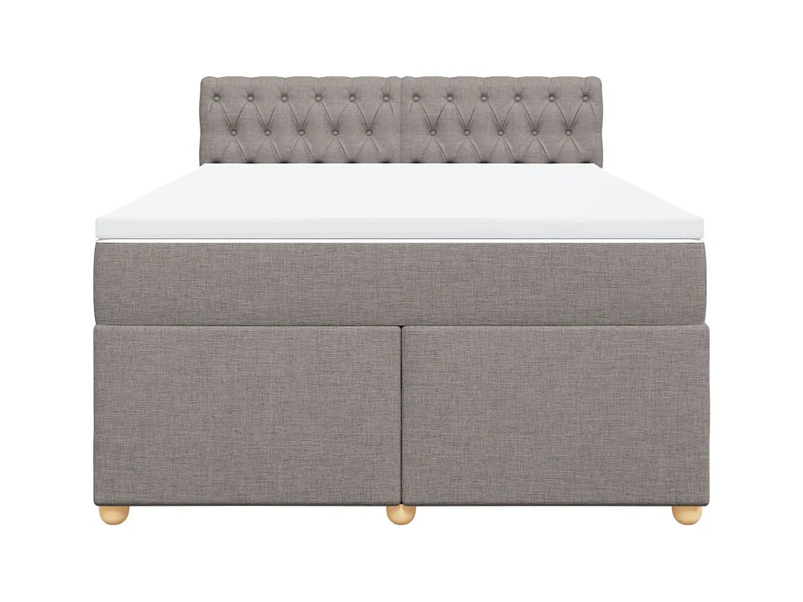 Sommier à lattes de lit avec matelas Taupe 140x190 cm Tissu