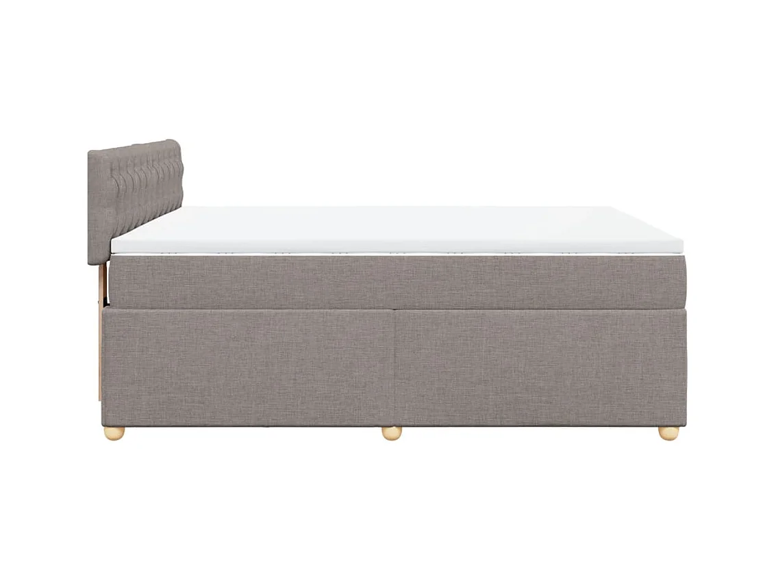 Sommier à lattes de lit avec matelas Taupe 140x190 cm Tissu