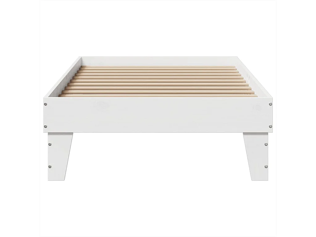Bedframe zonder matras massief grenenhout wit 90x200 cm