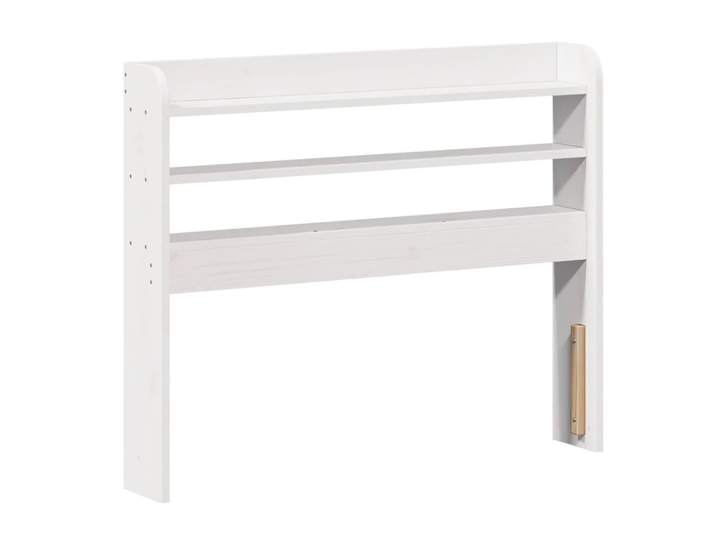 Bedframe met hoofdbord massief grenenhout wit 90x190 cm