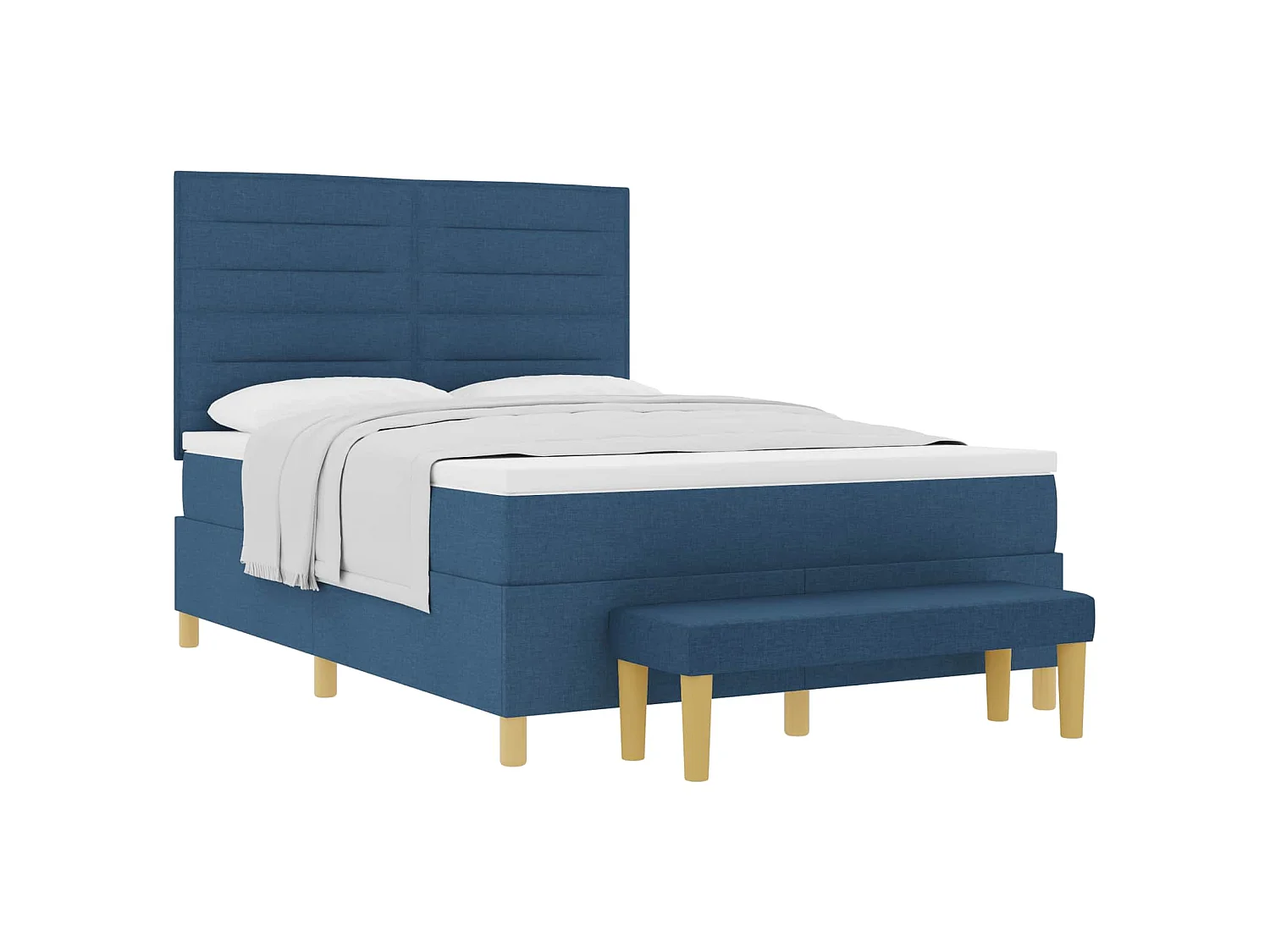 Cama Box com cabeceira Azul 200 x 140 cm tecido